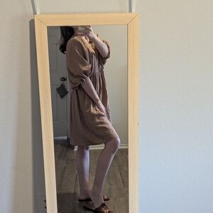 Chic Tan Long Sleeve Dress